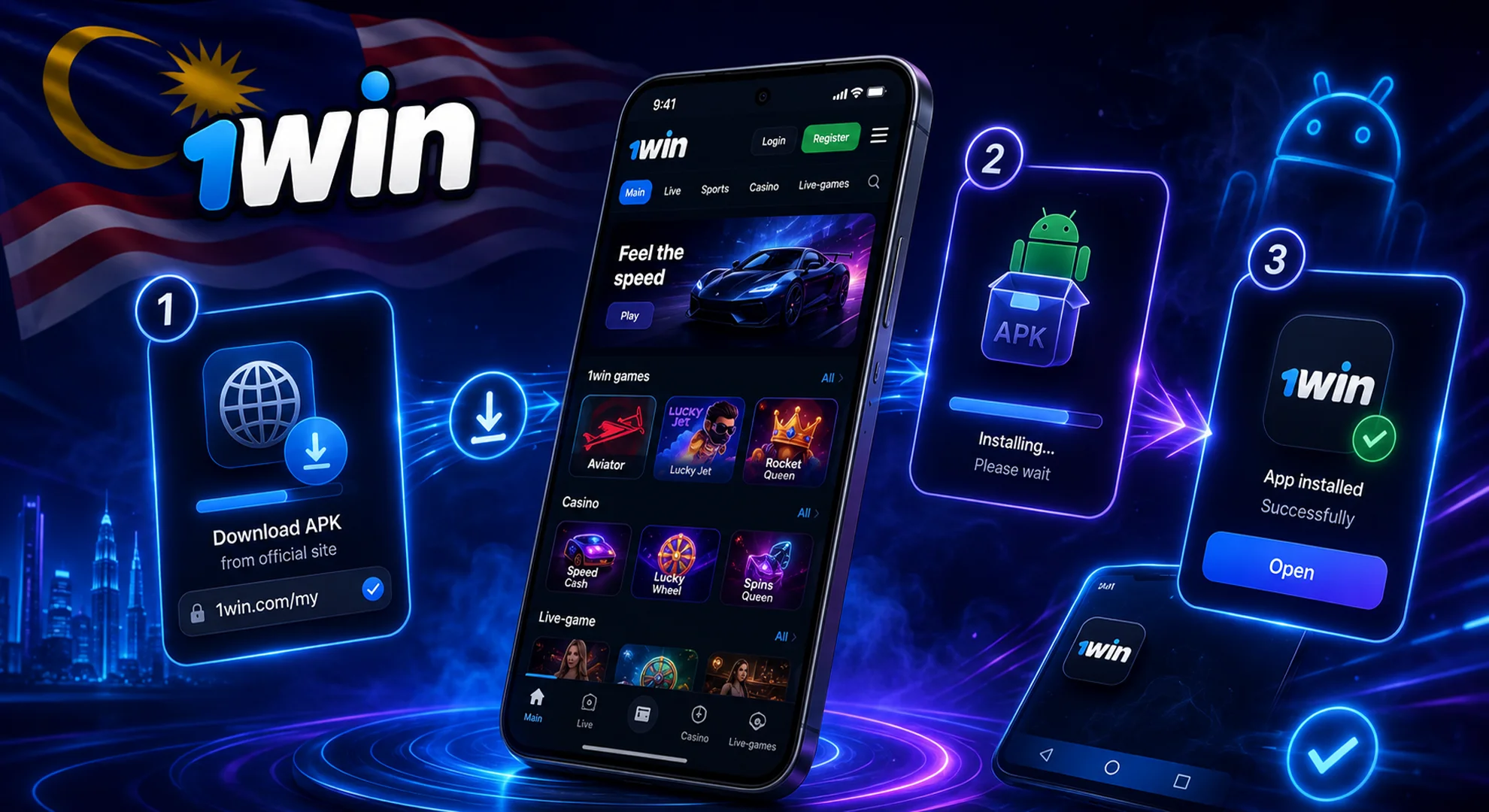1win android app installation